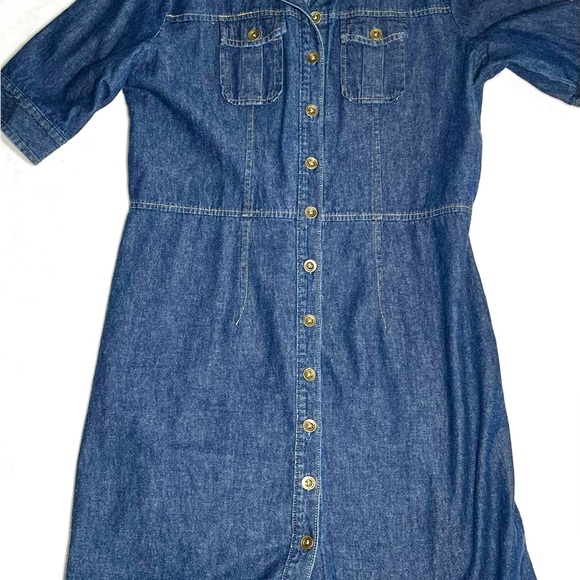 Large Blue Jean Dress by Cherokee long Jean skirt one piece Cherokee Jean Dress - Picture 4 of 11